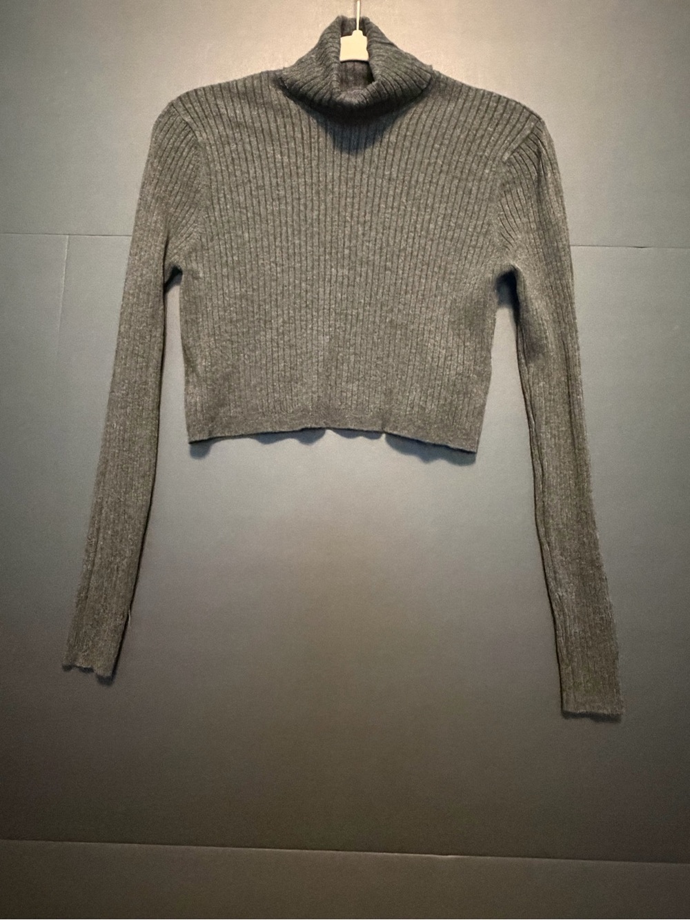 Seraphine Grey Ribbed Turtleneck Sweater